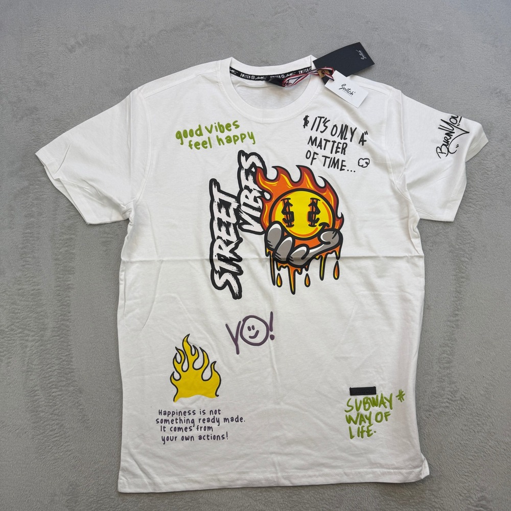 Switch Remarkable T Shirt Mens XL White Graphic Street Vibes Graffiti‎ Hip Hop